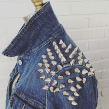 Load image into Gallery viewer, Spikes On Top - Reworked Denim Jacket