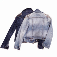 Load image into Gallery viewer, Spikes On Top - Reworked Denim Jacket