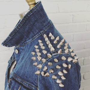 Spikes On Top - Reworked Denim Jacket