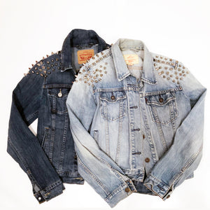 Spikes On Top - Reworked Denim Jacket