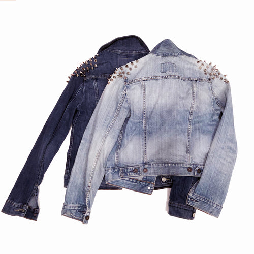 Spikes On Top - Reworked Denim Jacket