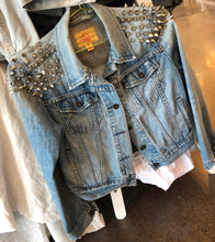 Load image into Gallery viewer, Spikes On Top - Reworked Denim Jacket